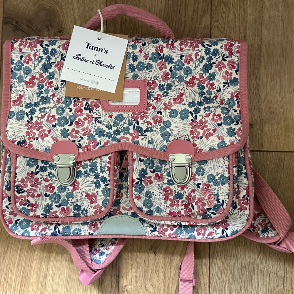 TANN'S X TARTINE ET CHOCOLAT FLEURS CARTABLE 33 CM PINK TROLLEY